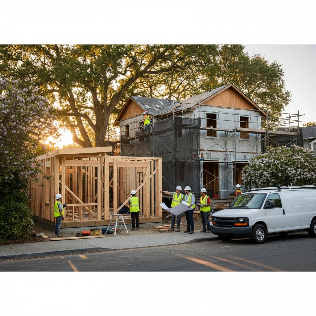 Whole house remodel with ADU addition construction in progress
